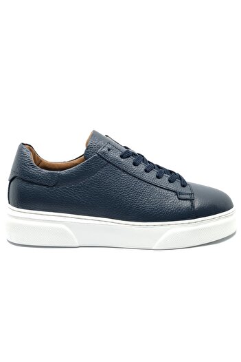 KOCAMANLAR 777 Men's Leather Sneaker Shoes Dark Blue