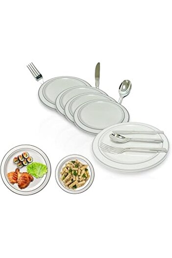 Generic Premium 96-Piece Disposable Dinnerware Set – Elegant Party Plates and Cutlery for Events, Gatherin
