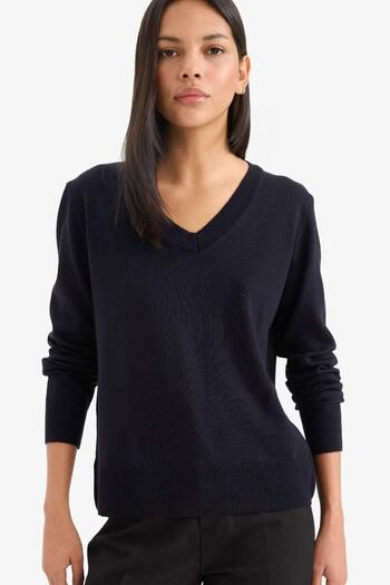 DeFacto Relax Fit V-Neck Knit Sweater (25 Wn)