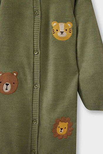 DeFacto Baby Boy Newborn Animal Patterned Knitwear Jumpsuit (25 Wn)