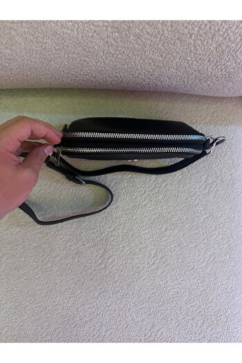 HSR Small Size Urban Crossbody Bag with Double Pockets and Leather Inner Pocket Detail