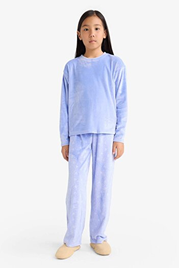 DeFacto Girl's Regular Fit Fleece 2-Piece Pajama Set D1068A825Wn