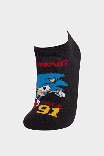 DeFacto Boy's Sonic the Hedgehog: Modern 3-Piece Cotton Booties Socks F2742A8Ns