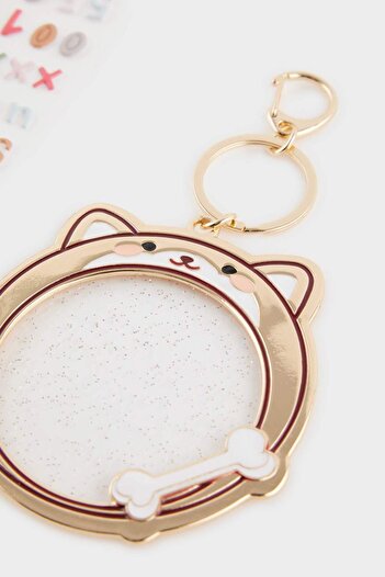 DeFacto Women's Dog-Themed Letter Charm Keychain G1016Axns