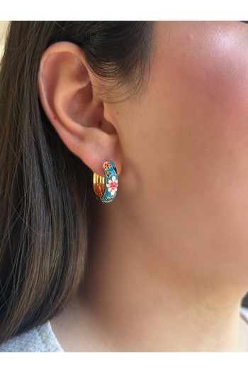 Twinssis Accessories Mineli Daisy Model Hoop Earrings