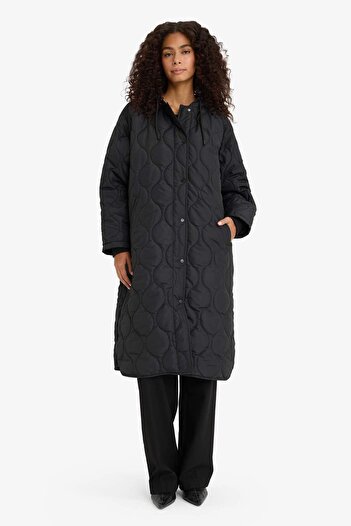 DeFacto Regular Fit Hooded Quilted Parka with Snap Pockets F4143Ax25Wn