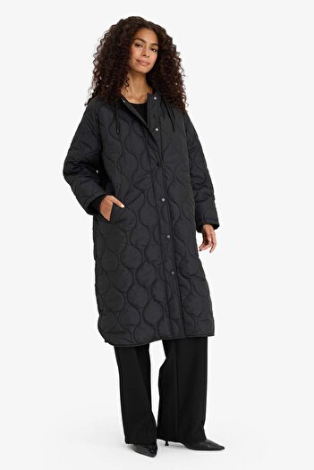 DeFacto Regular Fit Hooded Quilted Parka with Snap Pockets F4143Ax25Wn