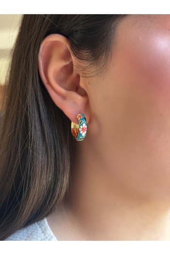 Twinssis Accessories Mineli Daisy Model Hoop Earrings