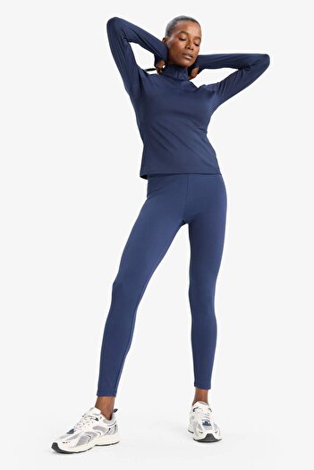 DeFacto Defactofit High Waist Soft Fleece Inside Waist Hugging Basic Plain Sports Leggings W8206Az25Au