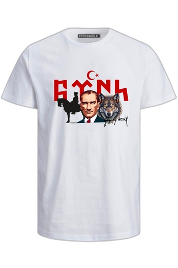 Efendioğlu Design Bozkurt 𐱅𐰼𐰇𐰰 З написом «Ататюрк» 29 жовтня Футболка для дорослих