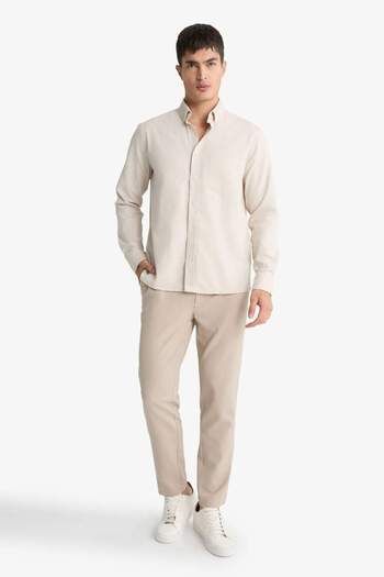 DeFacto Regular Fit Polo Neck Gabardine Long Sleeve Shirt F1261Ax25Au