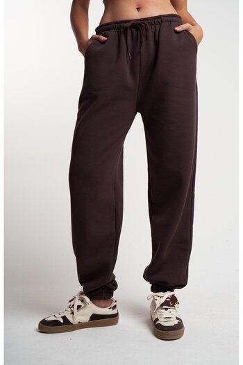citycenterfashion Women's Winter Thickened Fleece-Lined Sweatpants Cty-Abr-5641 Waist Leg Elastic Rope Tie