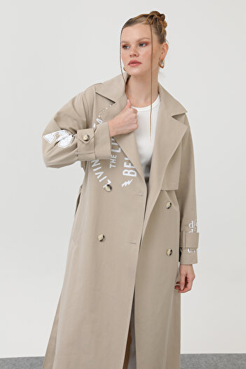 Modamorfo Women's Printed Trench - 32139Trc