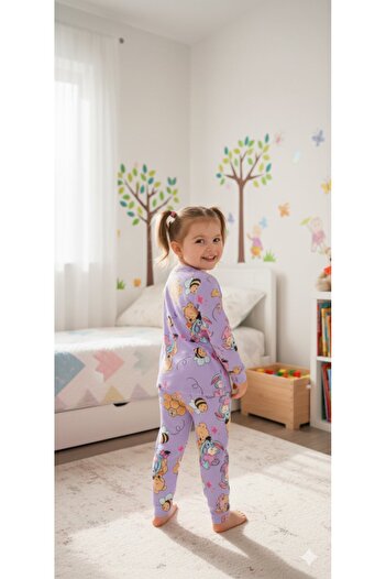 Yalçınoğlu Kids Σετ πιτζάμες για κορίτσια I Μακρυμάνικα άνετα ρούχα για το σπίτι I Βαμβακερό - Μαλακό σετ για κορίτσια