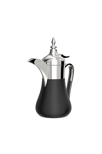 SQUALO Silver + Matte Black Stainless Steel Coffee Pot - 0.35L