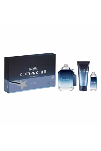 Coach Blue (M) Set Edt 100 Ml + Edt 15 Ml + All-Over Shower Gel 100 Ml (New Pack)
