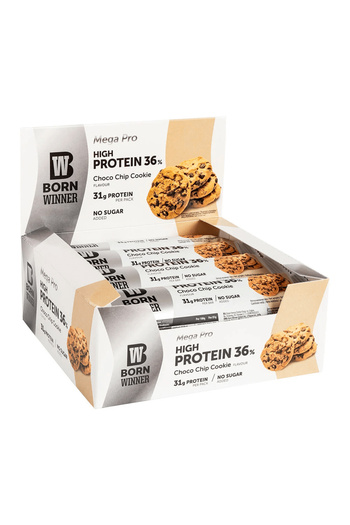 Born Winner Born Winner Protein Bar Mega Pro - Chocolate Chip Cookie 85gx12