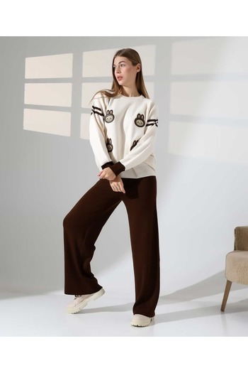 REDMİNA fashion Cute Patterned Oversize Knitwear Set