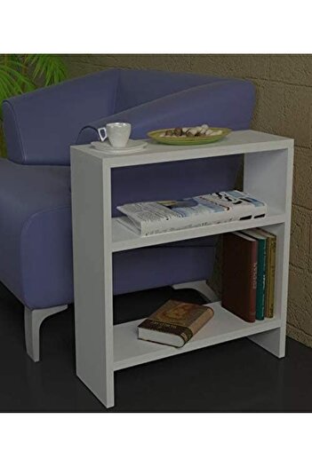 Modern home Side Table, End Table,Sofa Table (FinishWhite Pre-Laminated Board, Engineered Wood)