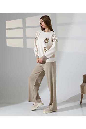 REDMİNA fashion Cute Patterned Oversize Knitwear Set