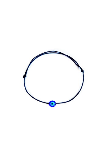 Wild Bracelets Flat evil eye bracelet, adult, Wild bracelets, adjustable, made of black silk cord