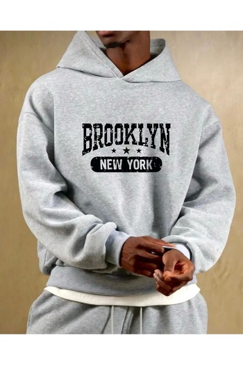 FUFLUNS Printed Oversize Unisex Men's Hooded Sweatshirt