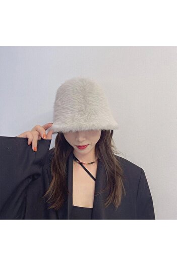Wearflawless Trend Faux Fur Pinterest Style Grey Hat, Beanie