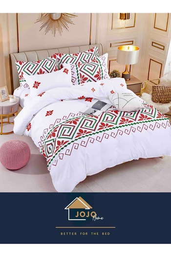 JOJO HOME Bed linen, fine cotton, double bed, 230x240, with pattern