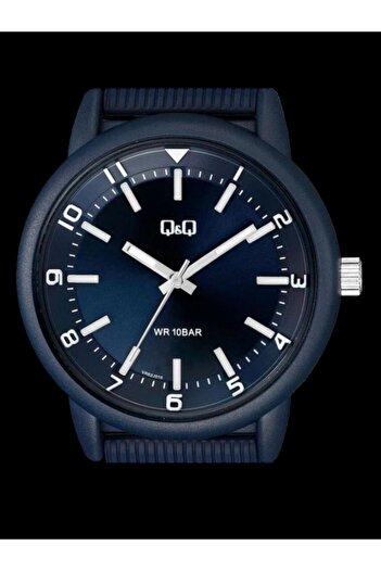 Q&Q Unisex Wristwatch – Navy Blue Strap – 10 Atm Water Resistant – Japanese Movement – 2 Years Warranty