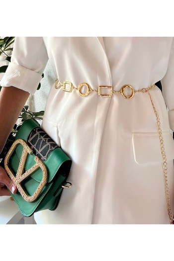 Be Best Women's Gold Color Chain Belt Be517