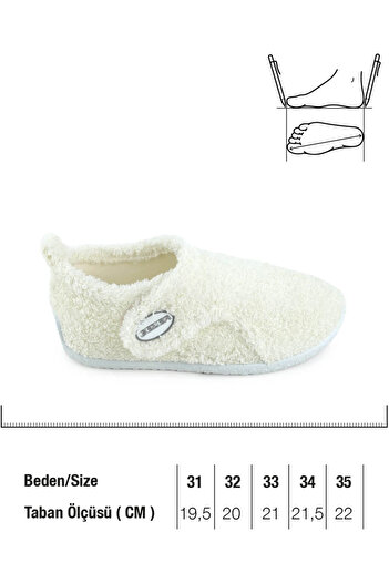 Behtah Kundura Unisex Children's Anti-Slip Sole Wool Velcro Slippers Cotton Lined Multi-Purpose School Nursery Booties Home Booties