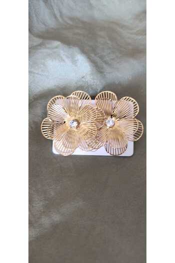 LUXURY Sparkle Flower Earrings - Stainless Steel, Stone Detailing, Elegant and Stylish Design Women's Earrings