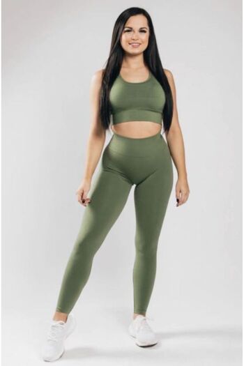 ALPHALETE Kadın Çağla Yeşili Dikişsiz Tayt – Günlük & Spor Kullanım