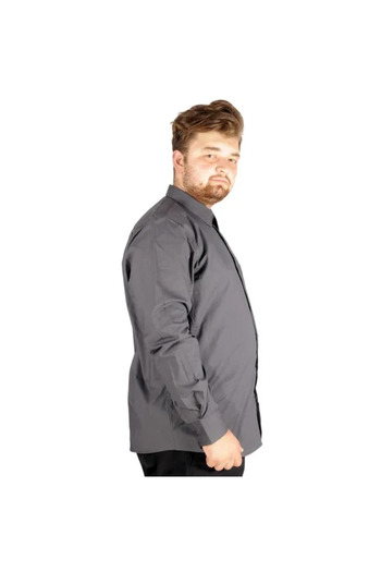 cusseli Plus Size Men's Classic Pocket Shirt Lycra 20350 Smoked