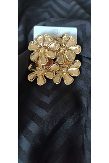LUXURY Dangle Flower Earrings - Stainless Steel, Gold Color, Elegant and Stylish Women's Earrings