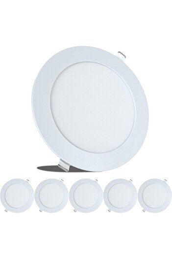 Generic 6 Pack LED 20W Round Recessed Ceiling Panel Light, Size 8 inch, Ultra-Slim Downlight Flat Panel Lamp