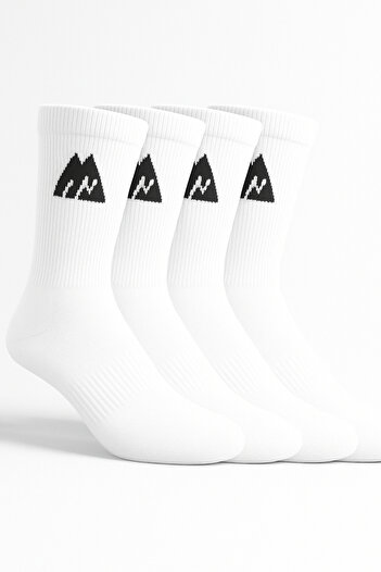 Hakan Collezione 4 Pairs Pack Unisex White Towel Socks