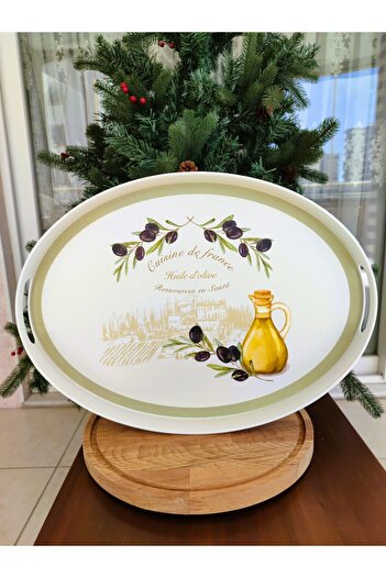 Madame Coco Olive Oval Tray - 25 X 30 cm