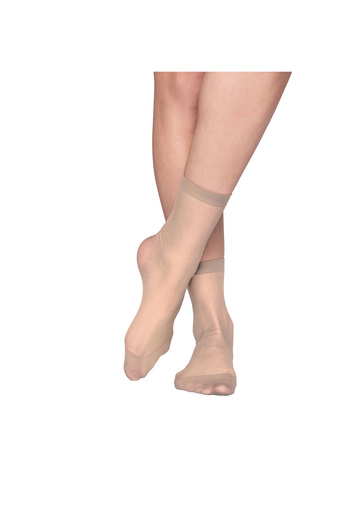 PETRA-ELISA Set of 2 pairs, Lycra Socks 1/4 15 DEN, Caramel, One Size