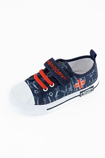 SNOOPY Snoopy® sneakers for boys, embroidered UK flag, blue, 28