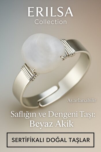 Erilsa Certified Natural White Agate Stone Ring – Thick Tumbler Case Silver Color Adjustable