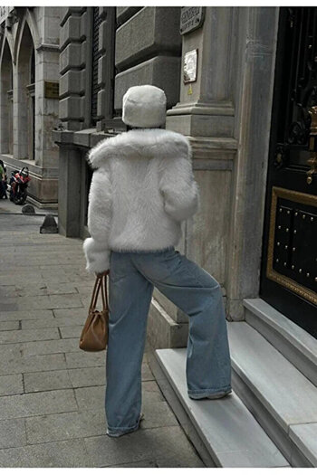 GALAVİP Women's Premium Soft Textured Lined Faux Fur
