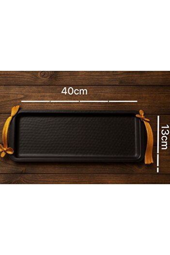ALMASA Black and gold serving tray