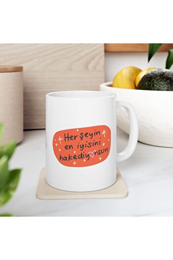 BASKIBAZAR Since 2020 You Deserve the Best of Everything Printed - Birthday Gift - Gift Porcelain Mug Cup
