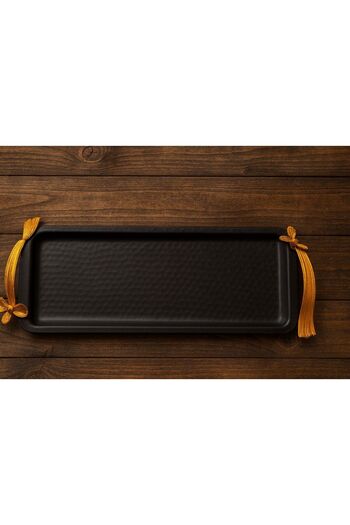 ALMASA Black and gold serving tray