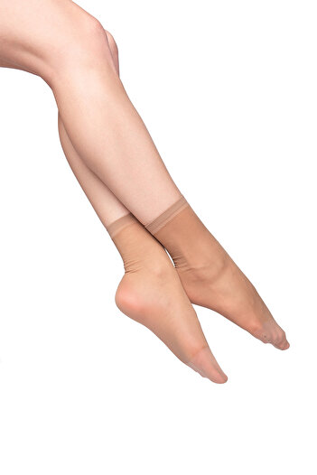 PETRA-ELISA Set of 2 pairs, Lycra 1/4 40 DEN socks, Gazelle, One Size