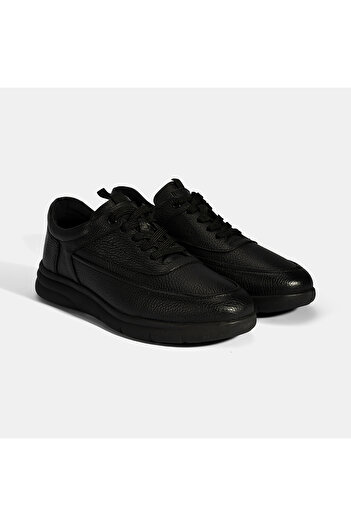 Desa Men's Black Lace-Up Leather Casual Shoes
