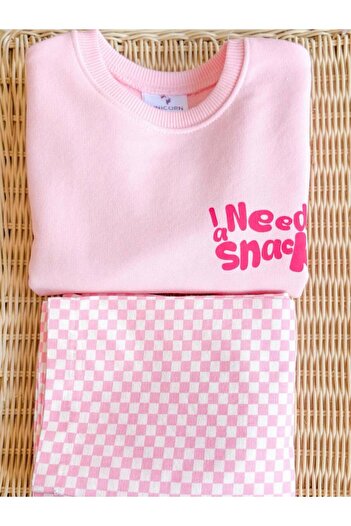 MİO Girl's Printed 3 Thread Canvas Pants Set