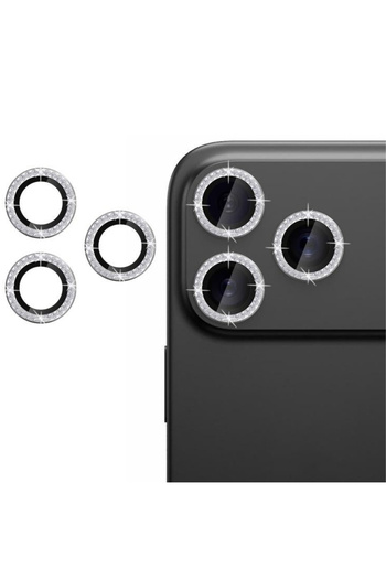 bbtech iPhone 17 Pro / Pro Max Compatible Shiny Gemstone 9H Tempered Glass Camera Lens Protector Crystal Clear