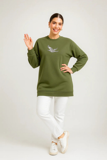 Home 365 - Premium Tunic with Chain Bird Print and Stone Print